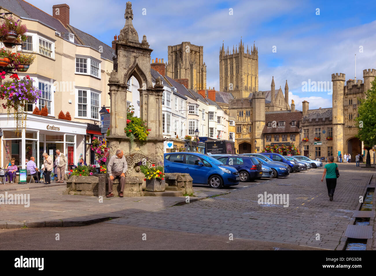 Wells, cathedral, Somerset, England, United Kingdom Stock Photo