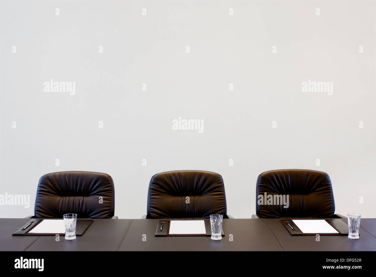 The boardroom table is set for the Annual General Meeting Stock Photo ...