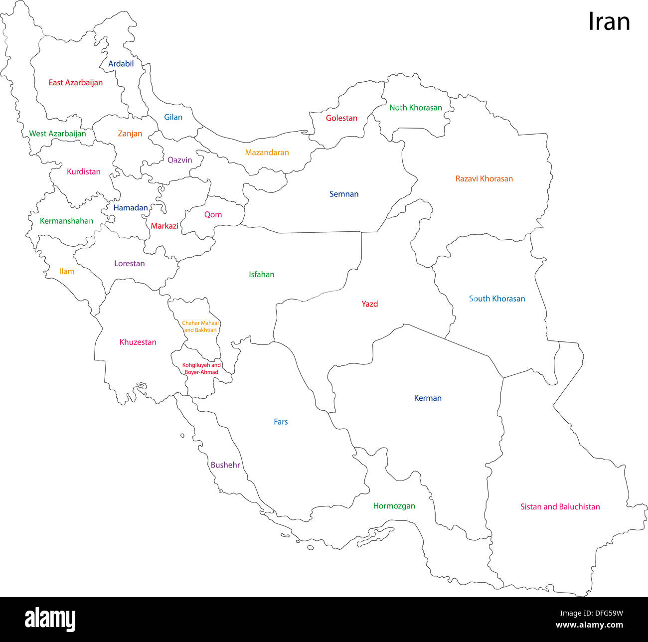Iran map Stock Photo
