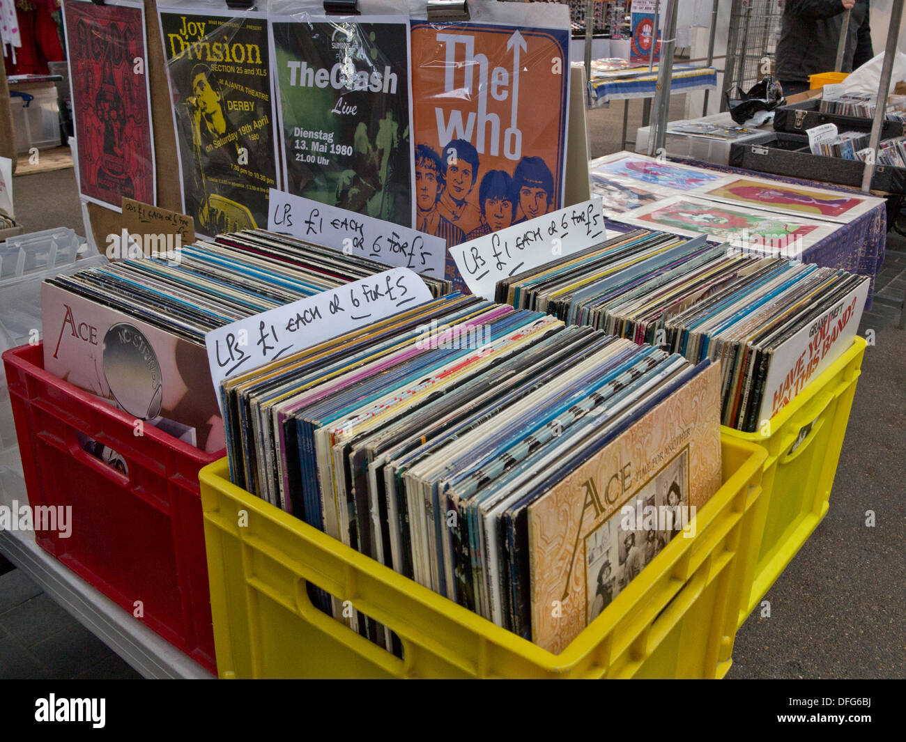 Vinyl records for sale at a stall in Spitalfields market, London, UK Stock  Photo - Alamy