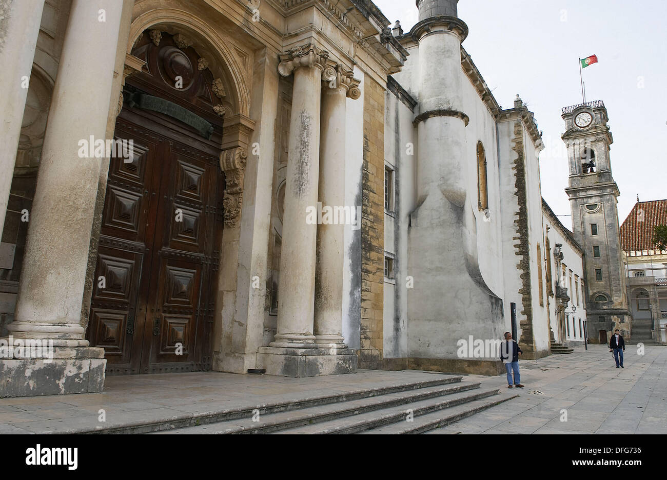 University of Coimbra, door of Biblioteca Joanina and chapel of San Miguel, Coimbra. Beira Litoral, Portugal Stock Photo