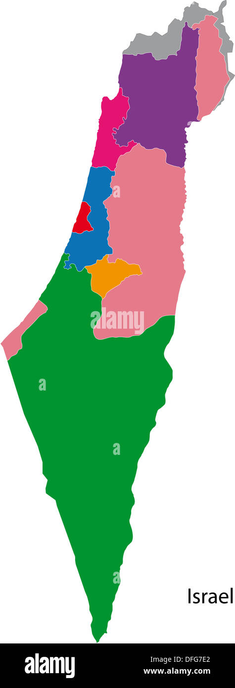 Colored Map Of Israel