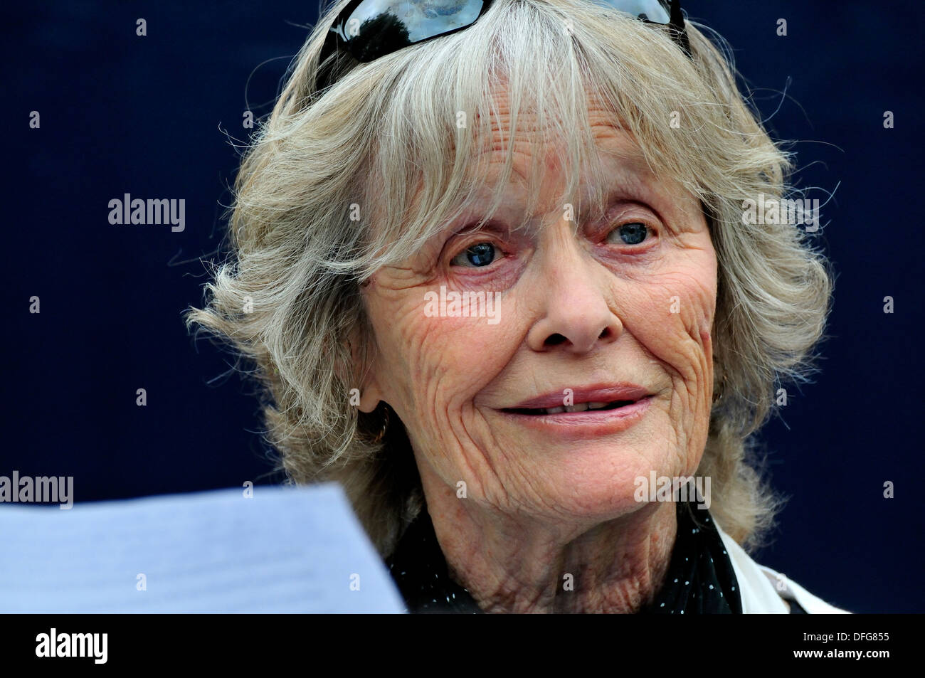 Virginia McKenna (actress and founder of the Born Free foundation) speaking against the UK badger cull., 2013 Stock Photo