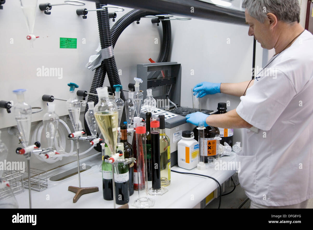 Physics and chemistry laboratory. Tests for polluting agents in wine. AZTI-Tecnalia. Technological Centre specialised in Marine Stock Photo