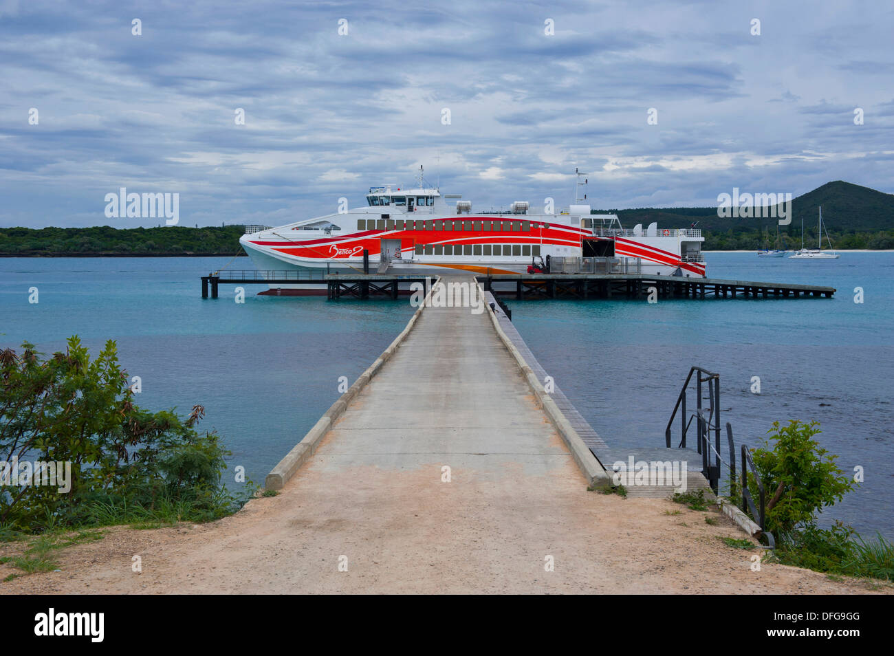 Ferry between Grande Terre and Ile des Pins, Île des Pins, New Caledonia,  France Stock Photo - Alamy
