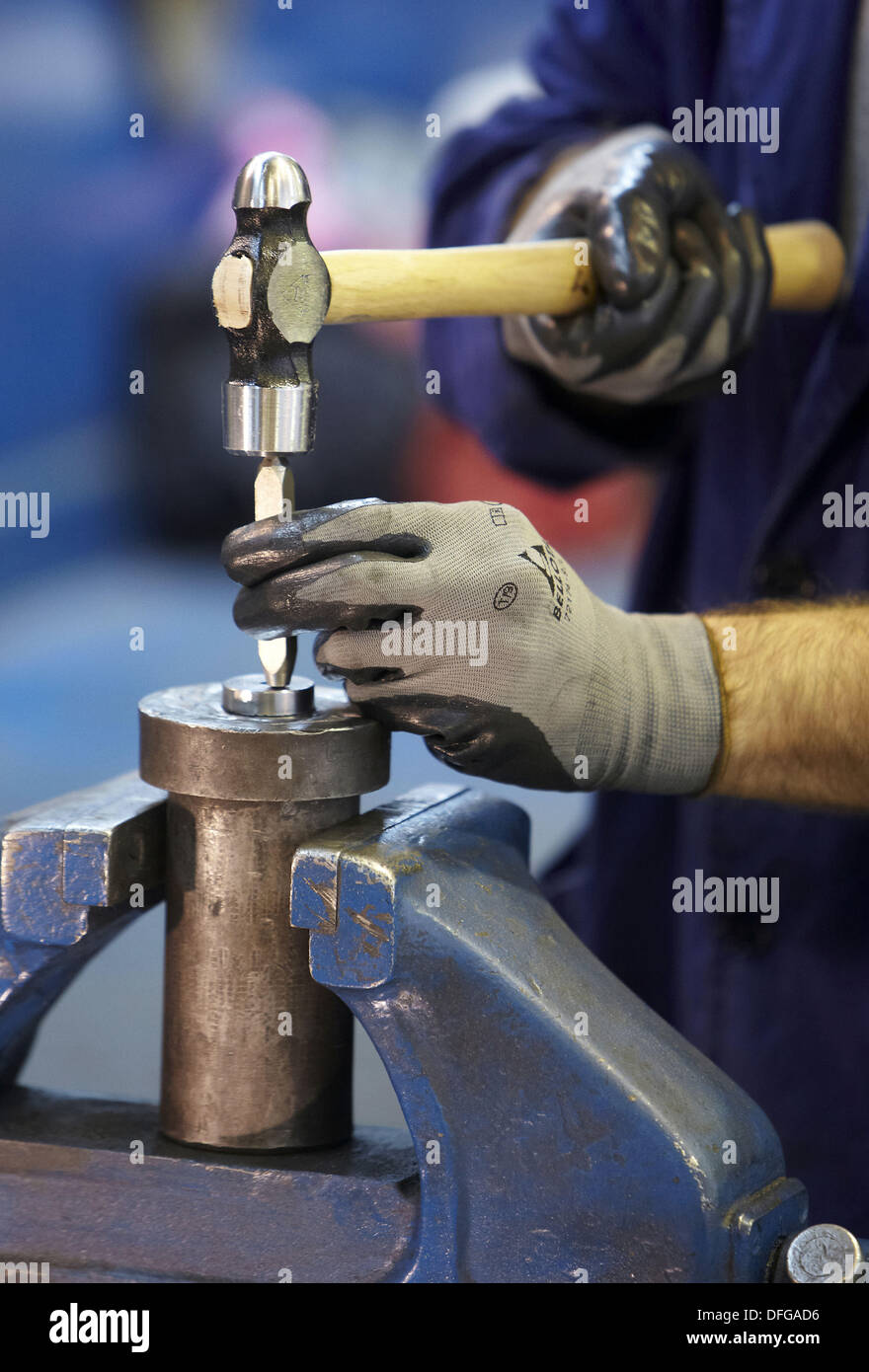 Steel marking, metallurgy Stock Photo
