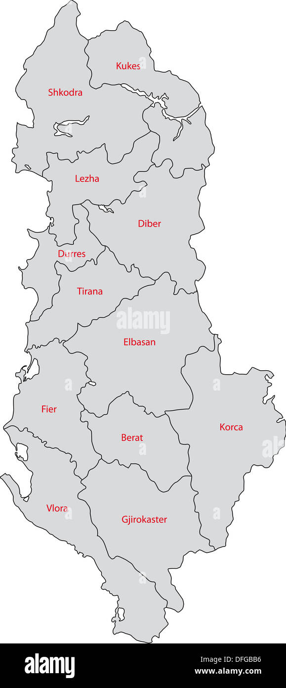 Gray Albania map Stock Photo