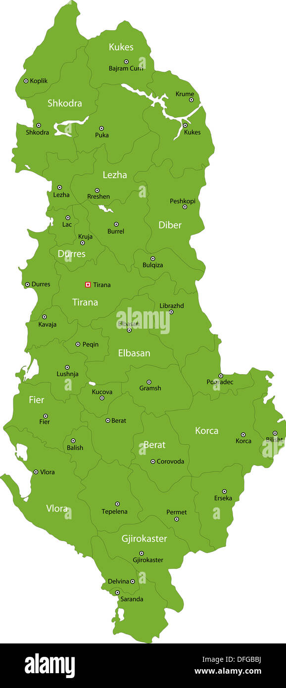 Green Albania map Stock Photo
