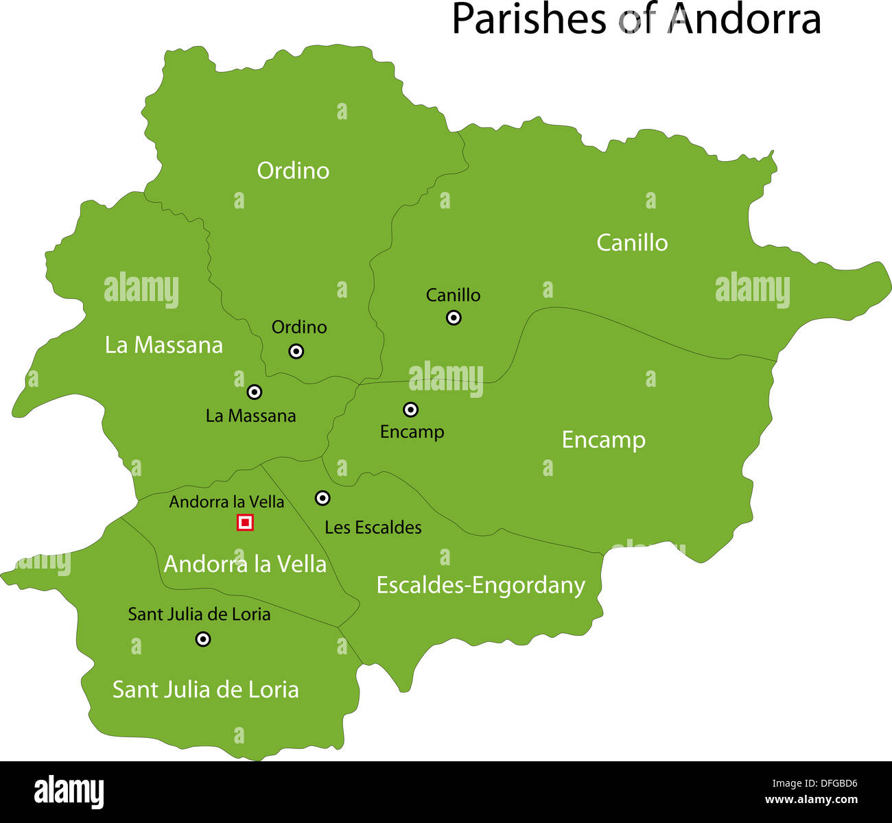 Green Andorra map Stock Photo