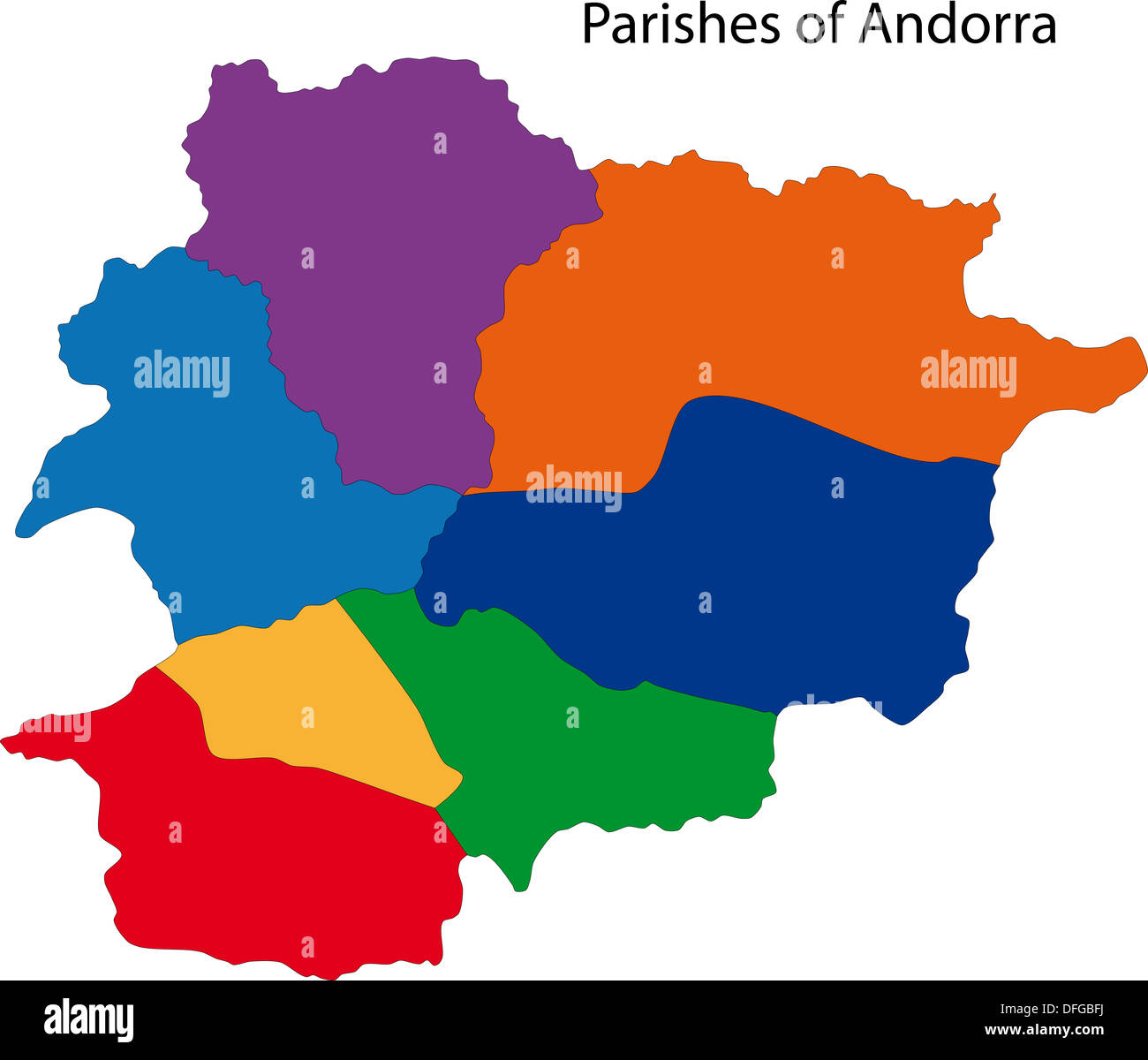 Colorful Andorra map Stock Photo