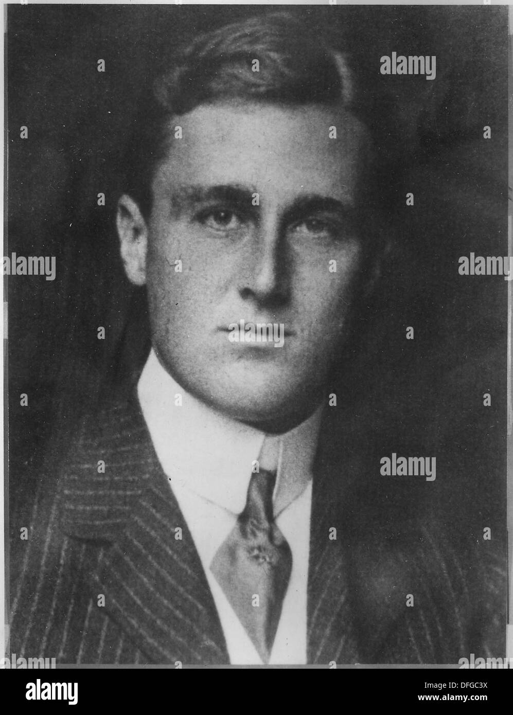 Franklin D. Roosevelt, photographed at a pivotal moment in his political career, offering insight into his leadership and legacy. Stock Photo