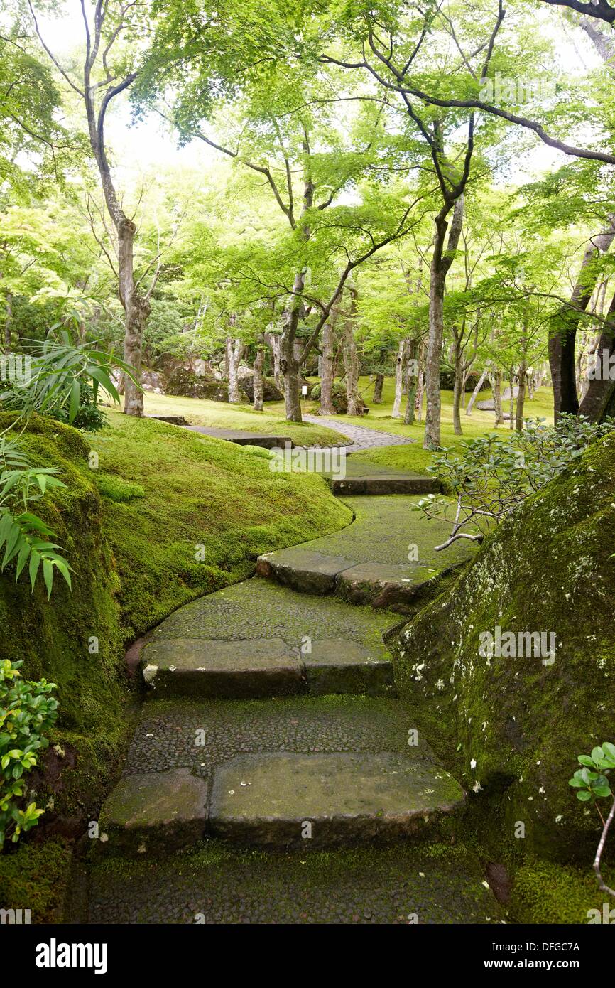 Moss Garden, Hakone Museum of Art, Hakone, Kanagawa, Japan Stock Photo ...