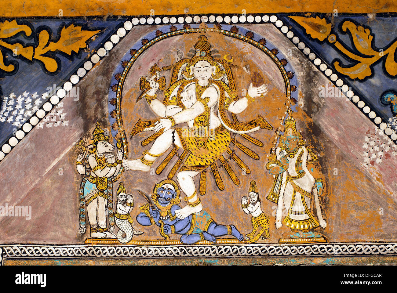 Lord Nataraja - Murals in Rudrakoteeswarar Temple ceiling at ...