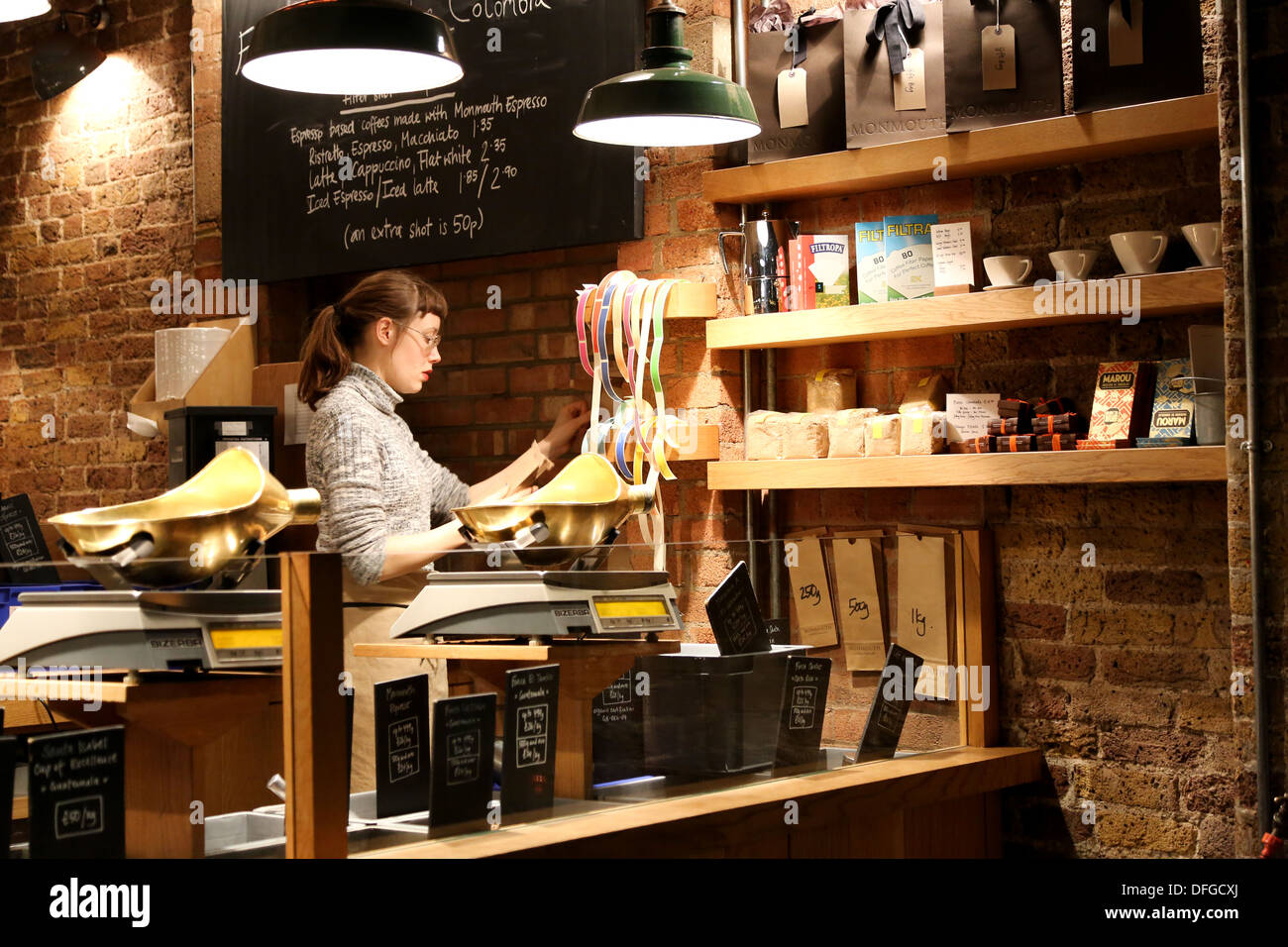 Monmouth Coffee Company, Borough Market, London Stock Photo