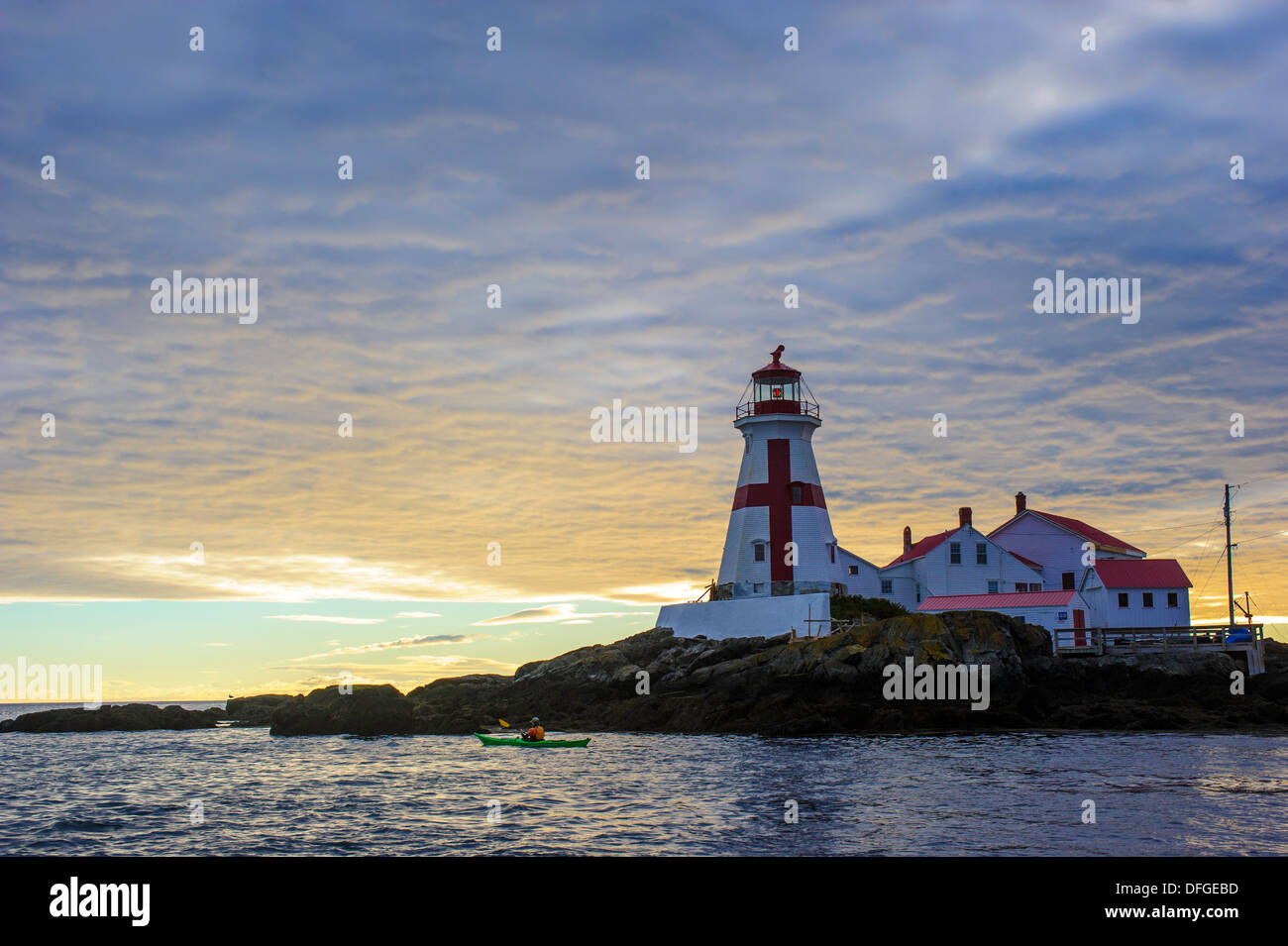 east quoddy lighthouse at sunrise Stock Photo