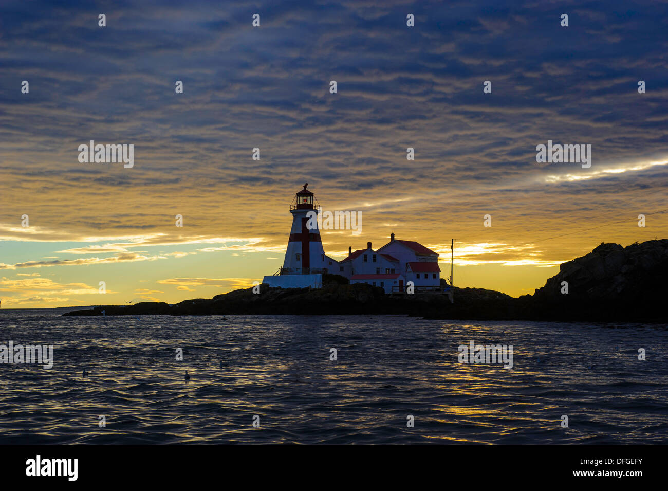 east quoddy lighthouse at sunrise Stock Photo