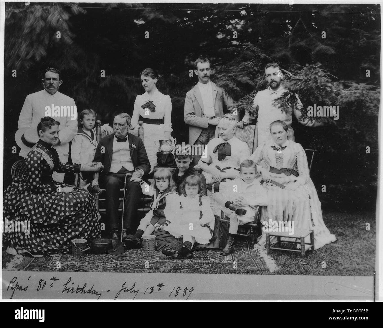 Franklin D. Roosevelt in a family portrait at Algonac in Newburgh, New York 196601 Stock Photo