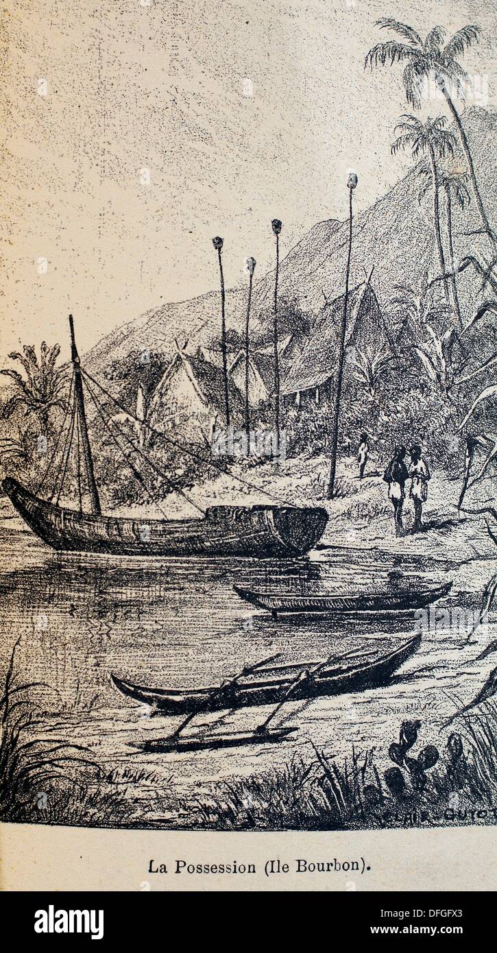 France, Madagascar ´La Possession (Ile Bourbon)´, from the book ´Madagascar, la reine des Iles