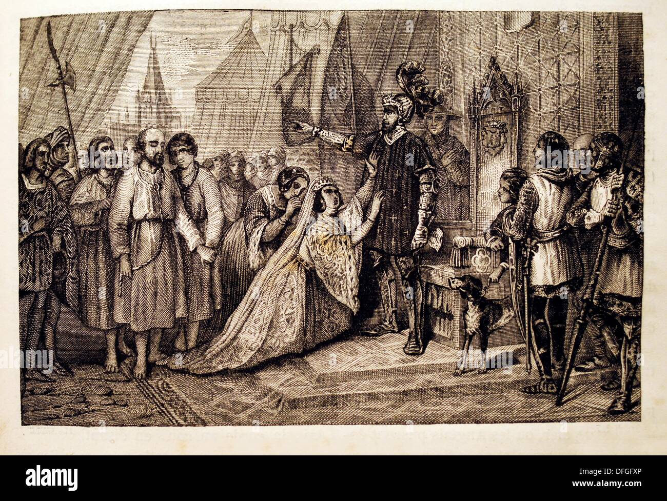 France-History- The Burghers of Calais ´Les Bourgeois de Calais´ in 1347 during the Hundred Years´ War, when Calais, an