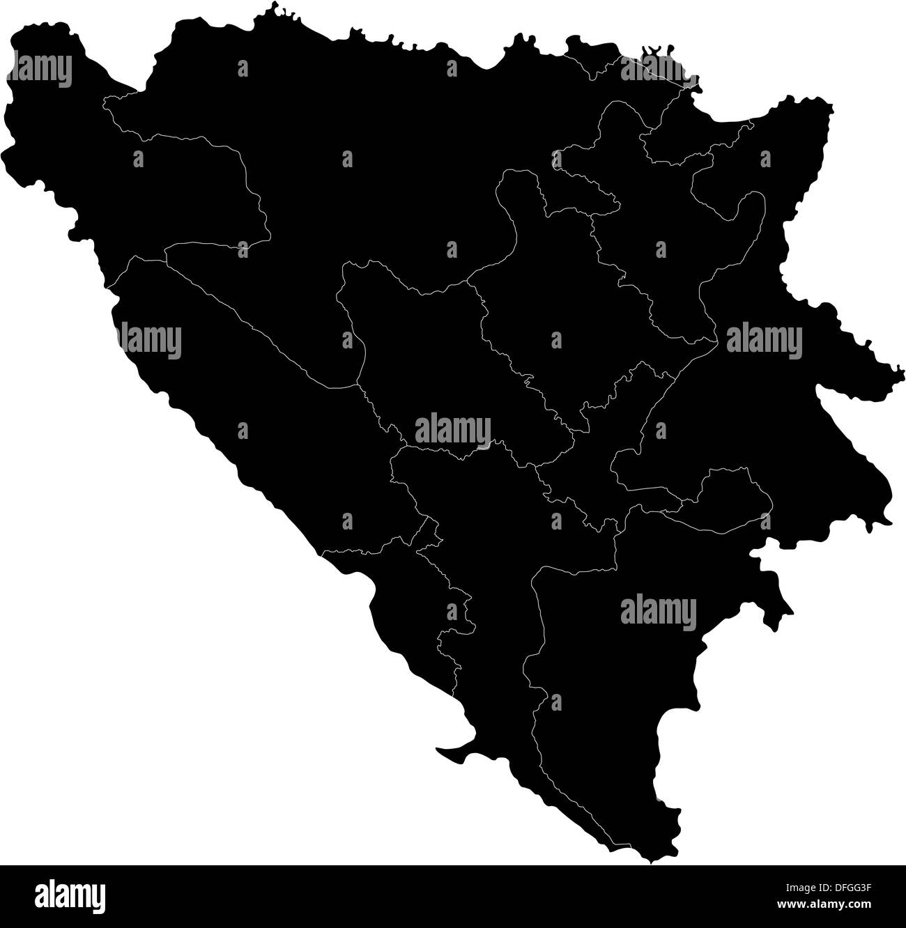 Black Bosnia and Herzegovina map Stock Photo - Alamy