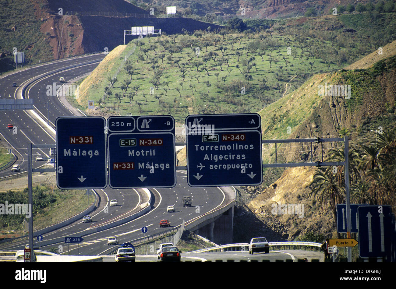 Highway around Málaga. Spain Stock Photo Alamy
