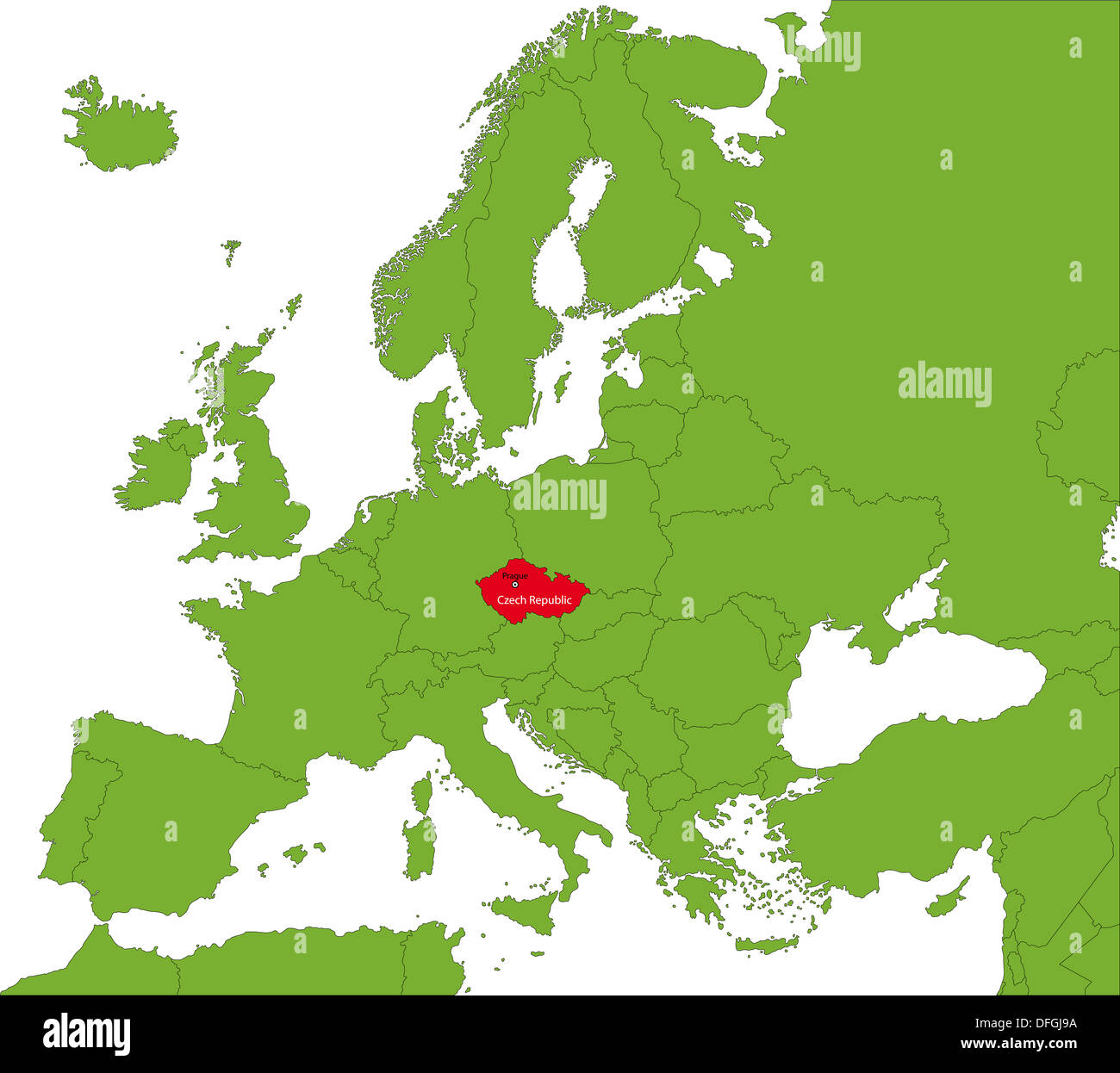 Czech Republic map Stock Photo