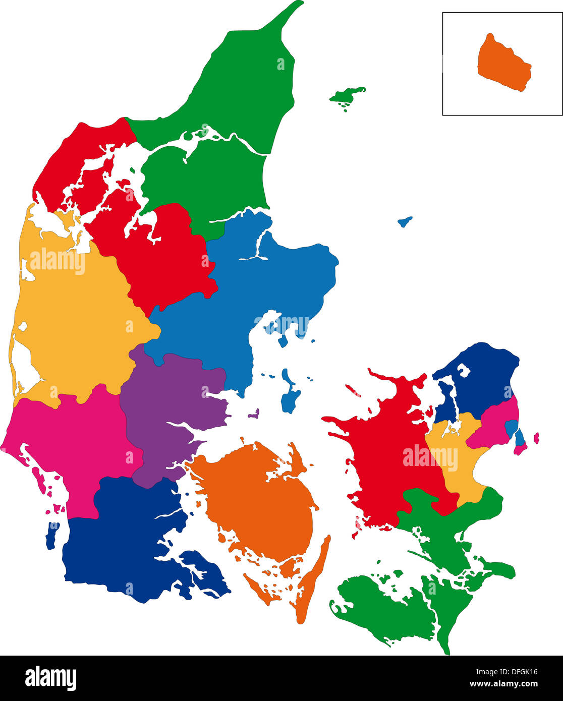 Denmark map Stock Photo