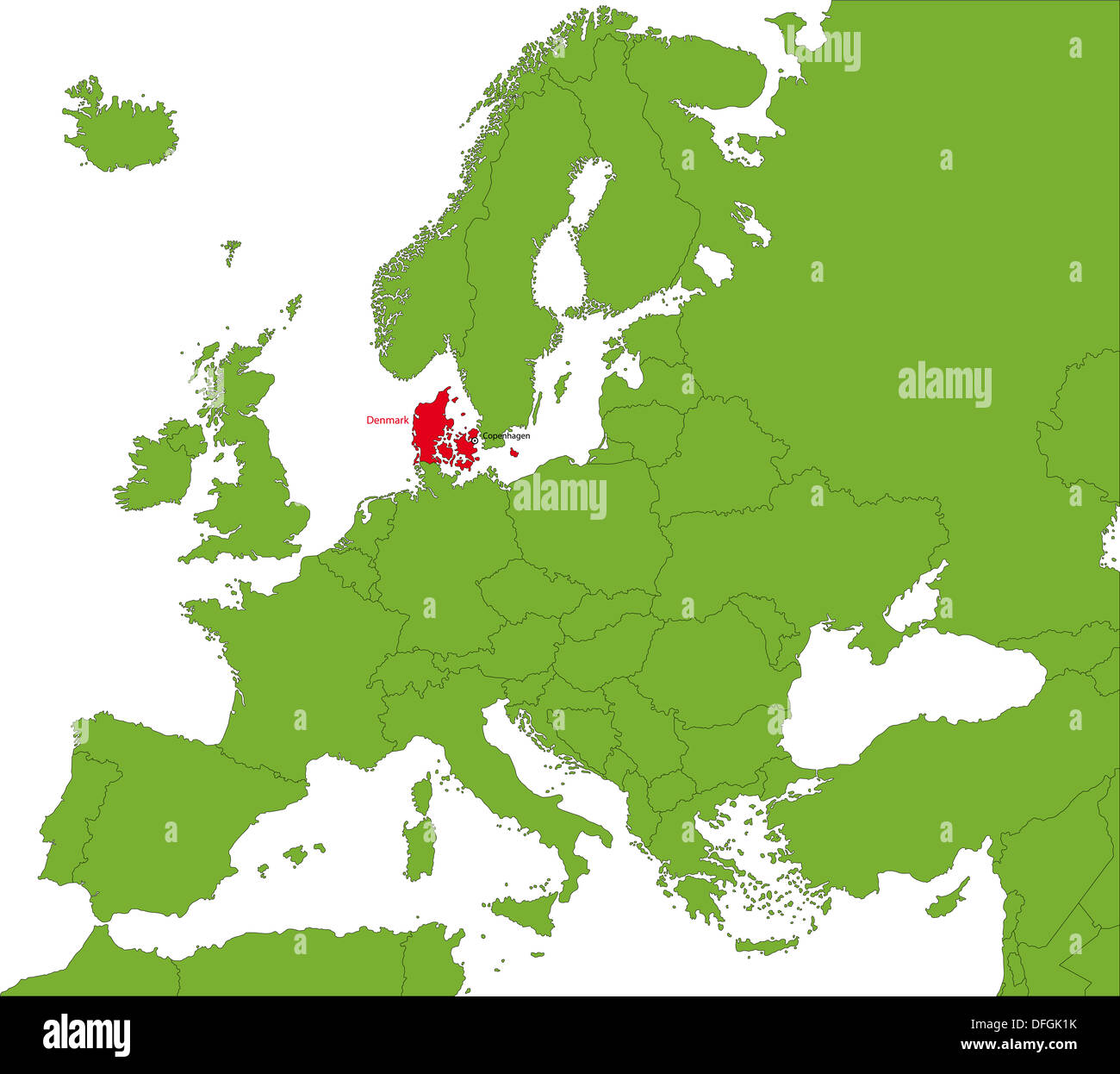 Denmark map Stock Photo
