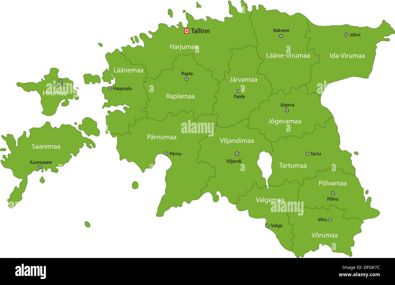 Green Estonia map Stock Photo