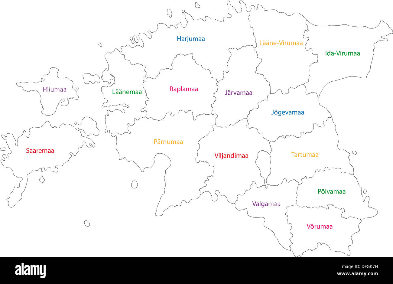 Contour Estonia map Stock Photo - Alamy