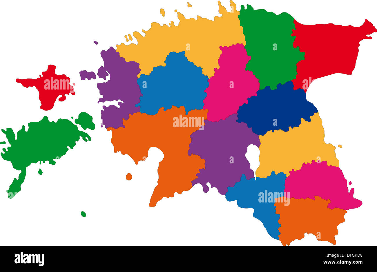 Colorful Estonia map Stock Photo