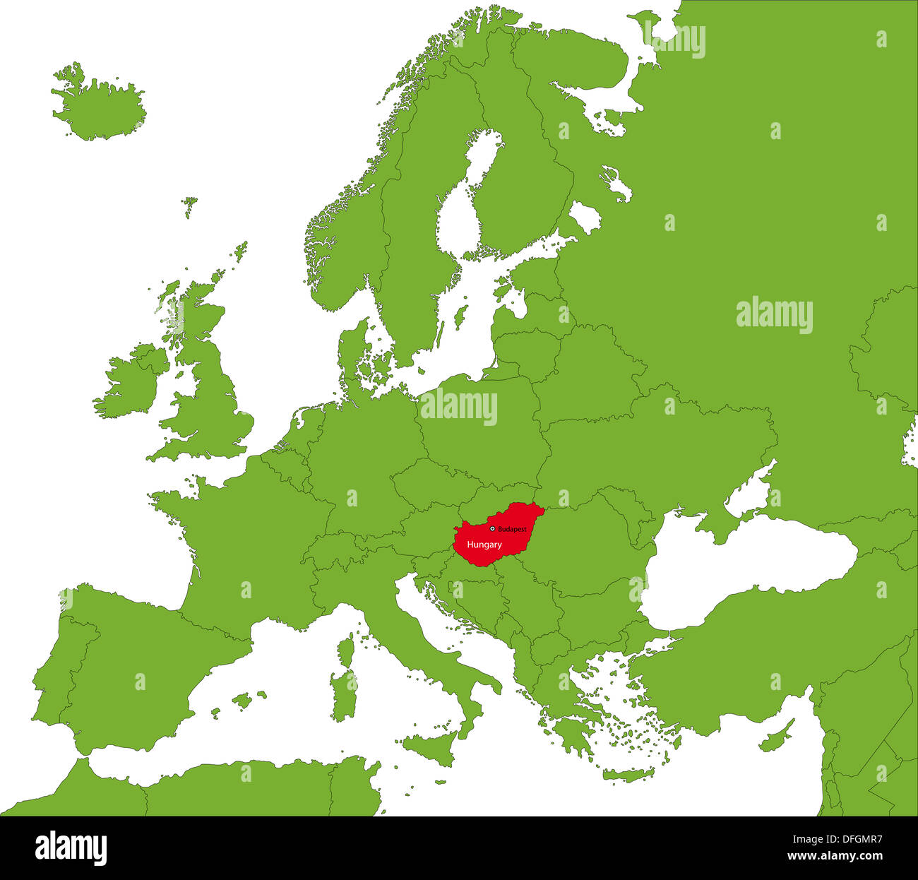 Hungary map Stock Photo