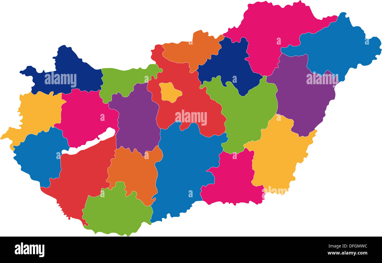 Hungary map Stock Photo