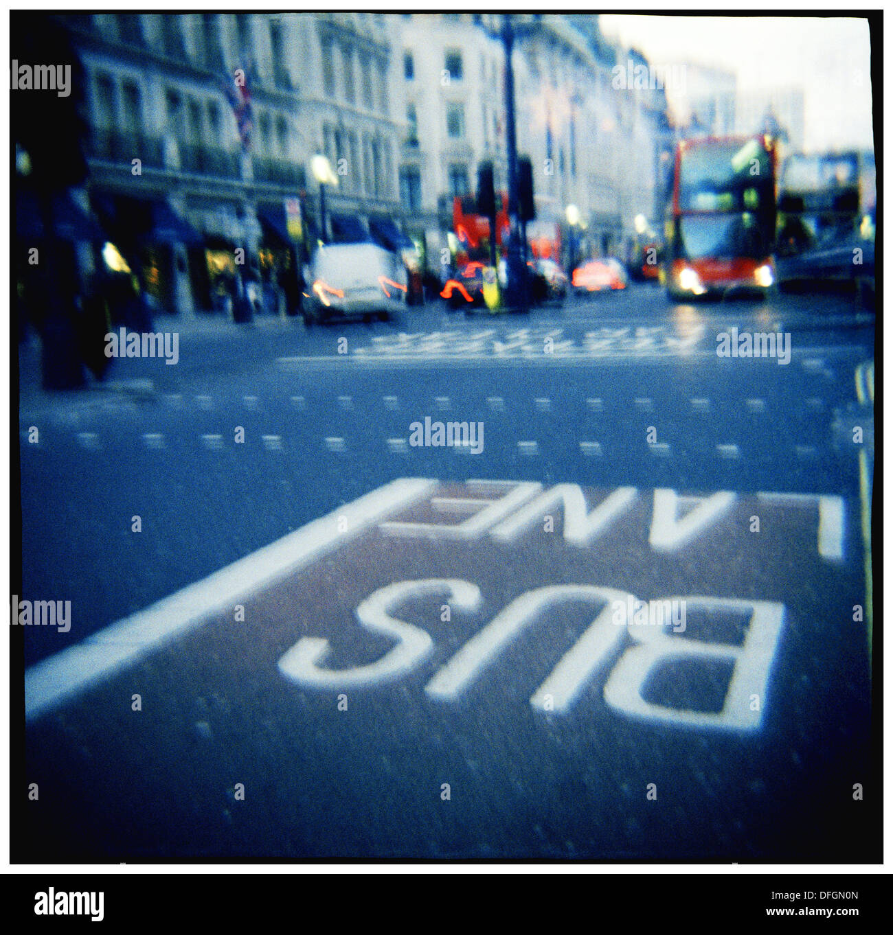 Bus lane, London. England, UK Stock Photo Alamy