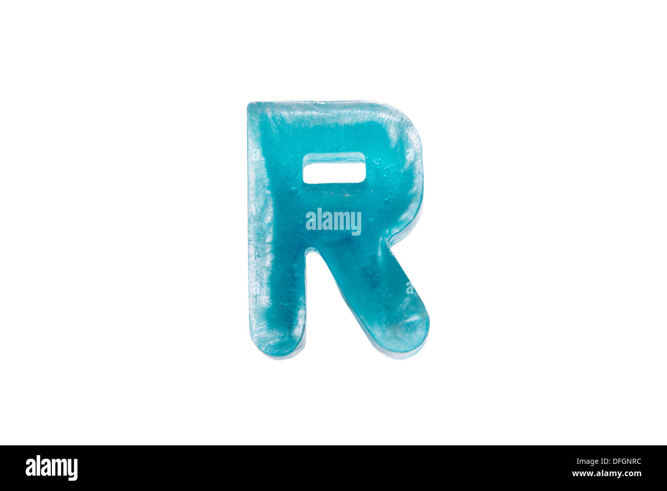 R, letter r made from blue ice Stock Photo - Alamy