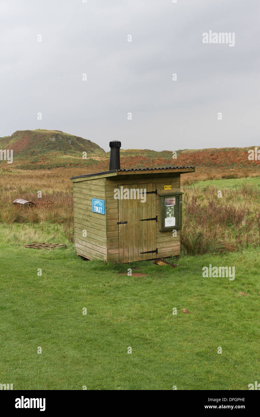 Compost toilet Lower Gylen Isle of Kerrera Scotland October 2013 Stock