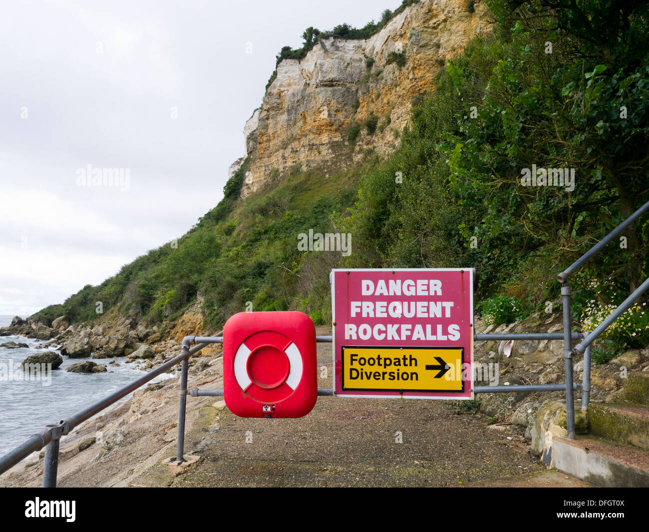 Danger warning sign coastal erosion hi-res stock photography and images ...