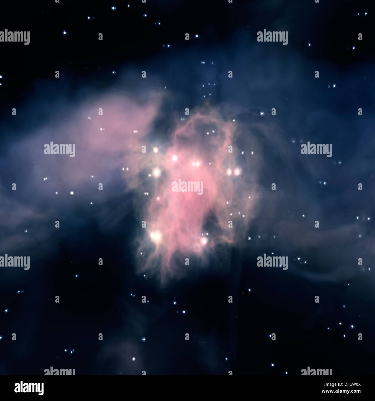 deep space nebula and stars (cgi) Stock Photo