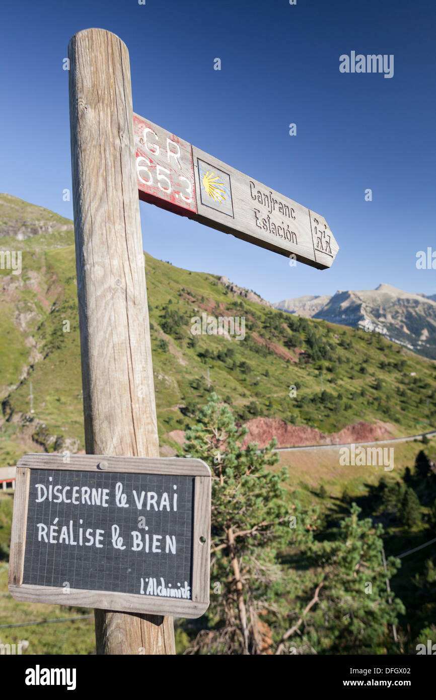 St. Jame's way in Somport, Huesca, Spain Stock Photo
