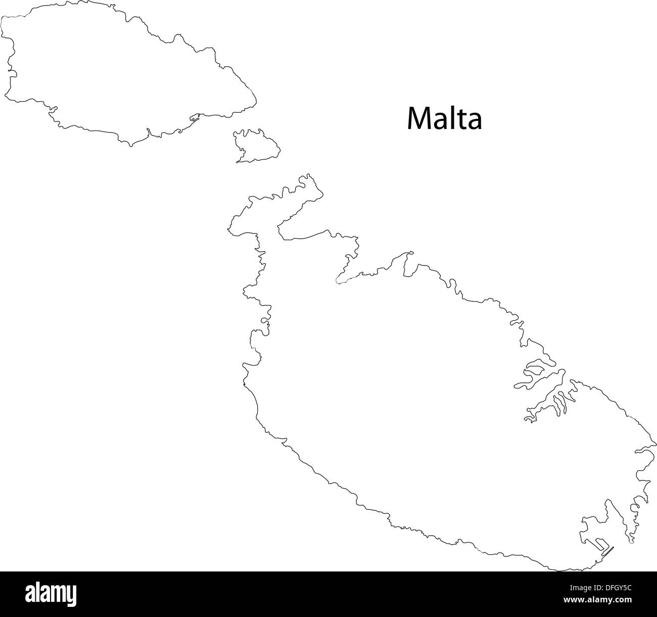 Map of Malta Stock Photo