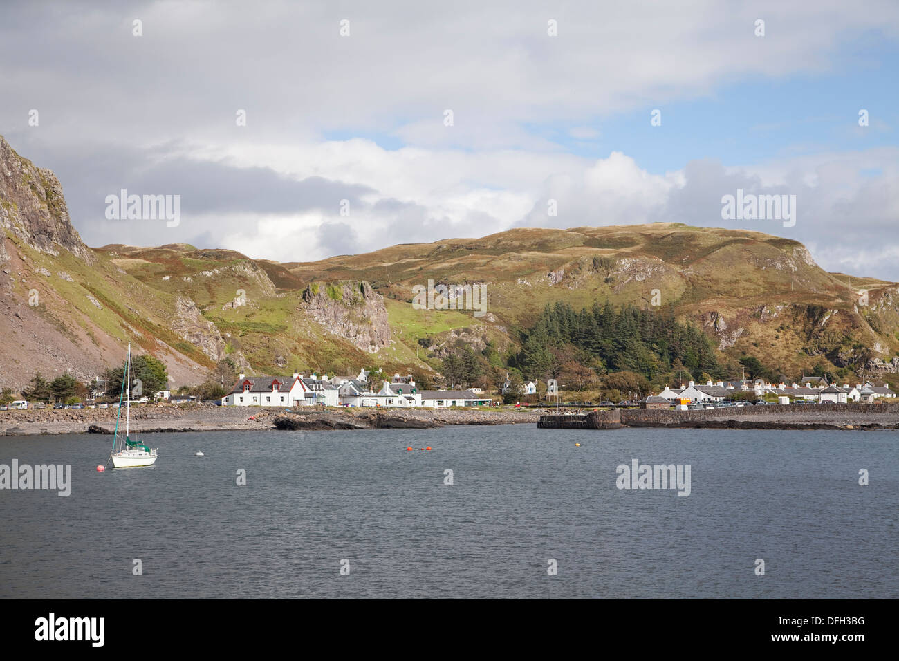 Elienabeich from the shore of Easdale, Argyle, Scotland Stock Photo