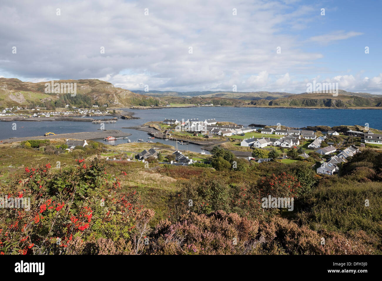 Easdale village and Seil as seen from Easdale Hill Stock Photo
