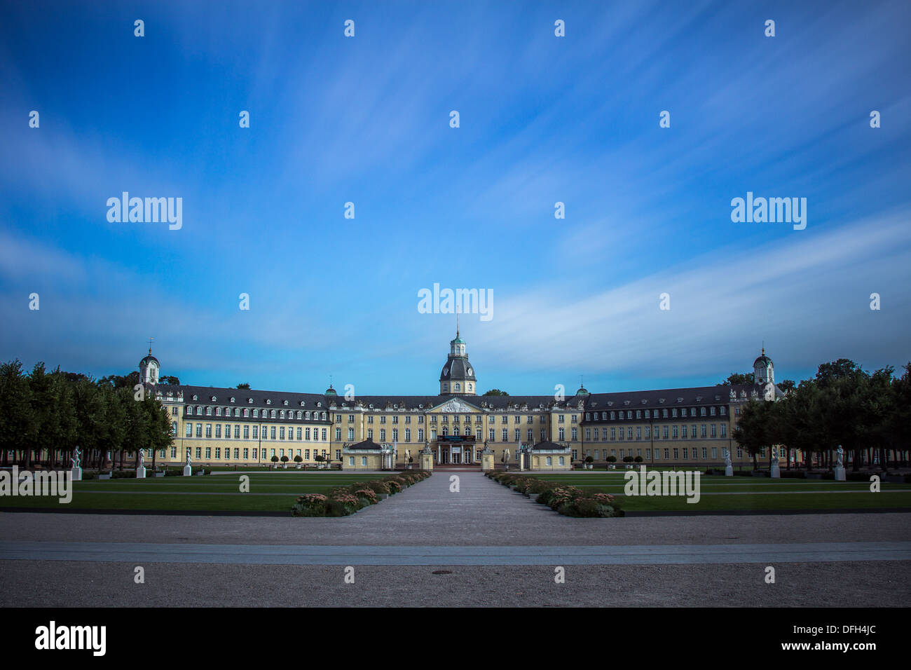 long exposure at the castle karlsruhe Stock Photo