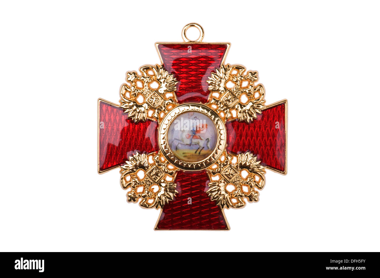awards of the Russian Empire Badge of the Order of St. Stanislaus Stock Photo
