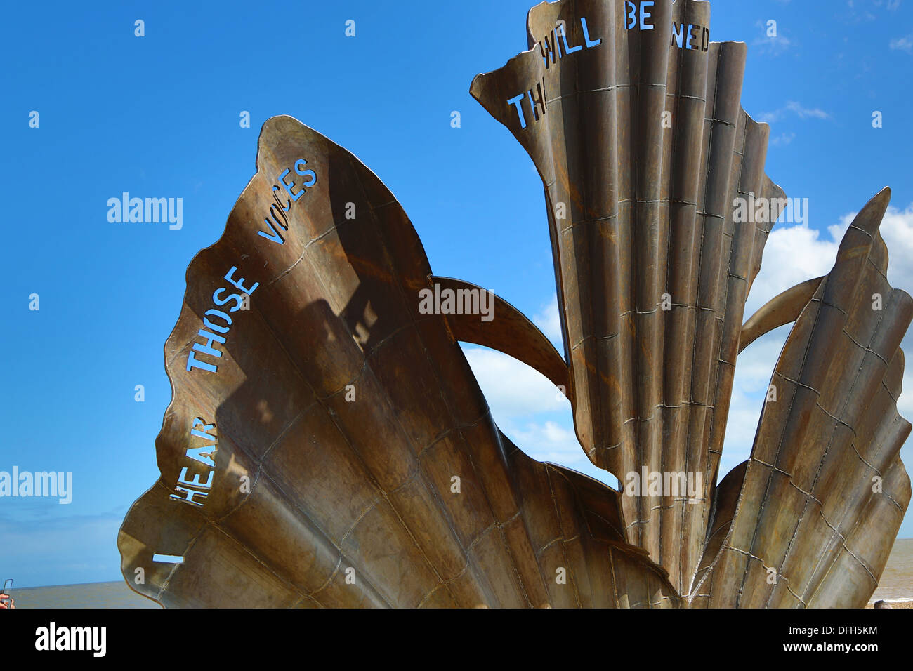 The Scallop modern sculpture on Aldeburgh beach Stock Photo