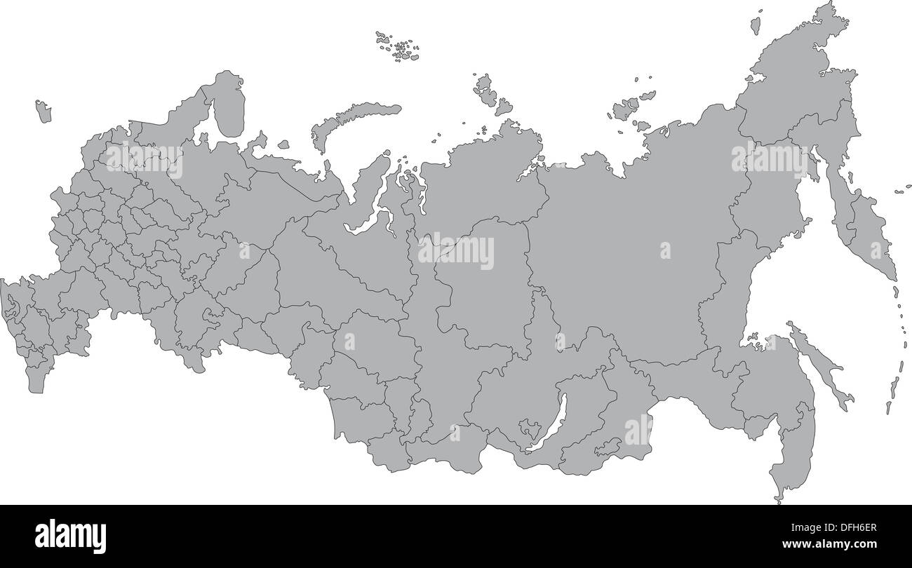 Grey Russia map Stock Photo