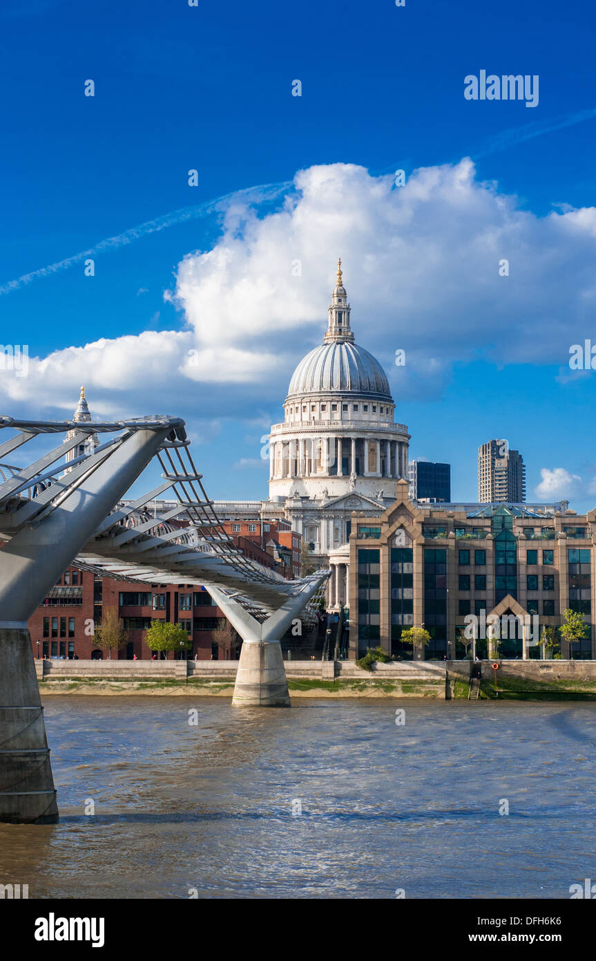 View from the Southbank of St. Paul's Cathedral, London Stock Photo
