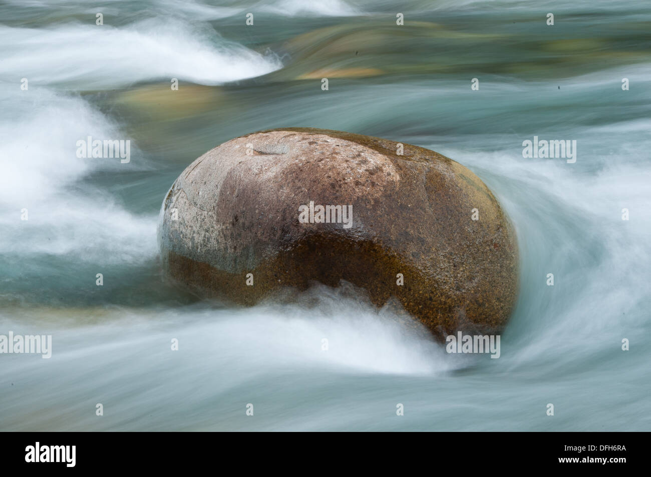 Rock in River Stock Photo