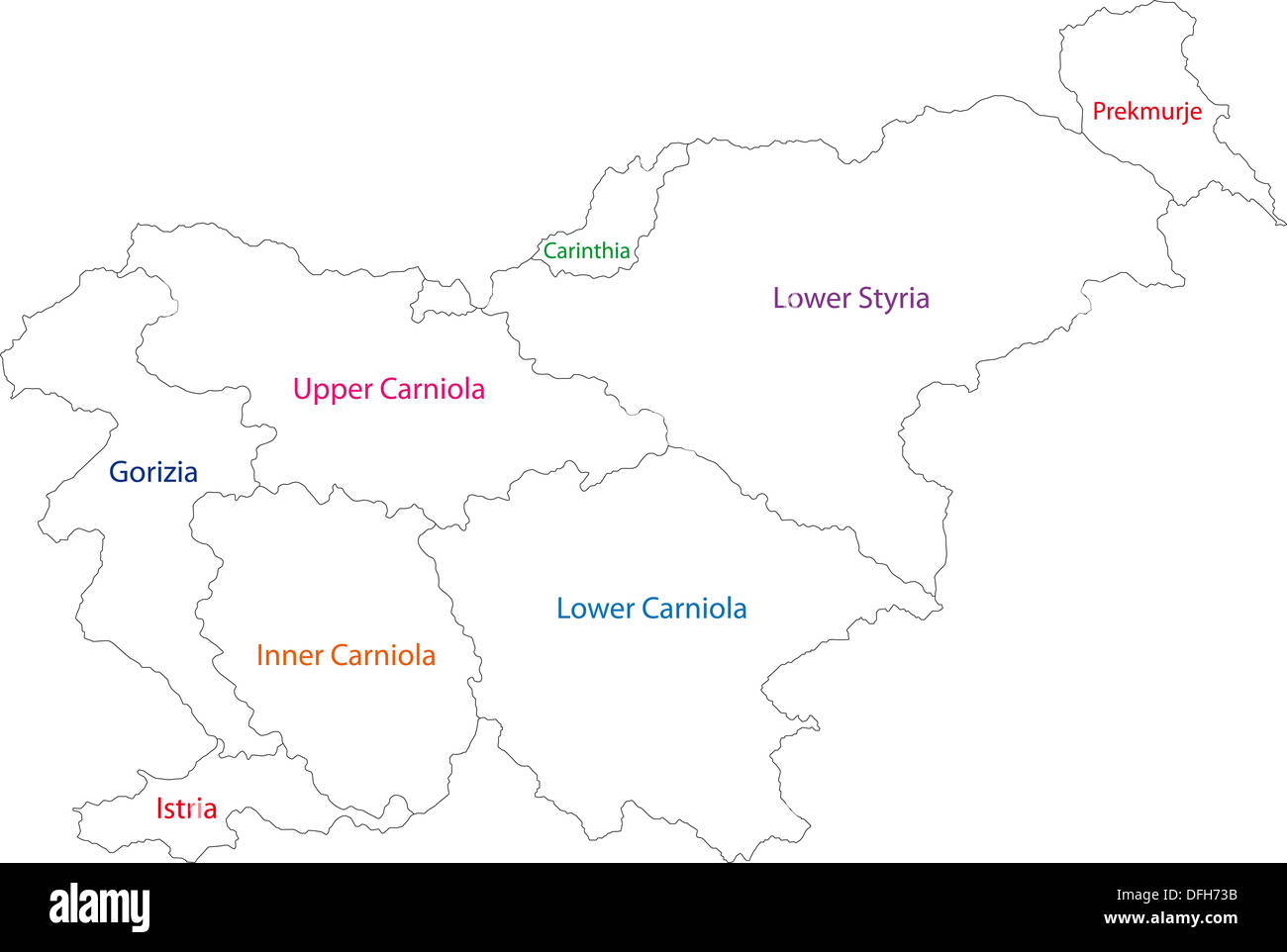 Outline Slovenia map Stock Photo - Alamy