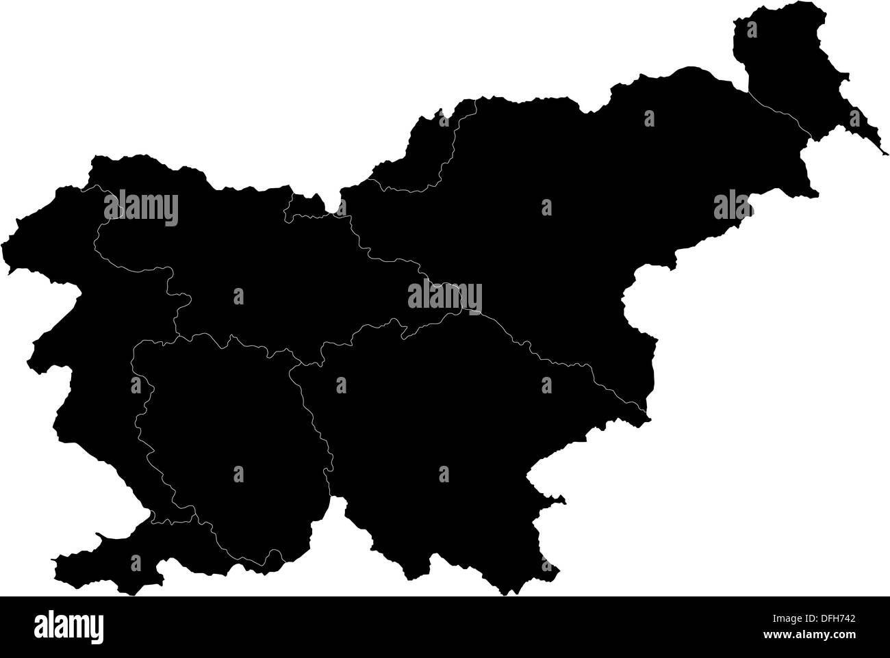 Black Slovenia map Stock Photo - Alamy
